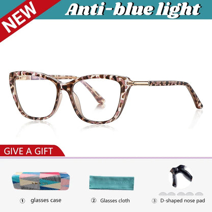 Simple Classic Butterfly Personalized Design Women's Anti-Blue Light Reading Glasses Customizable Prescription  PFD2233