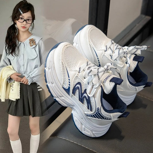 2026 Spring Autumn Children Chunky Mesh Sneakers Toddlers Boys Girls Casual Sports Shoes Patchwork School Kids Basketball Shoes