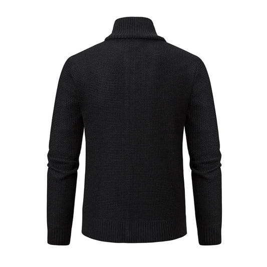Men Cardigan Sweater Coat 2025 Autumn Winter Korean Warm Thickened Stand Collar Zipper Solid Casual Jacket Fashion Men Clothing