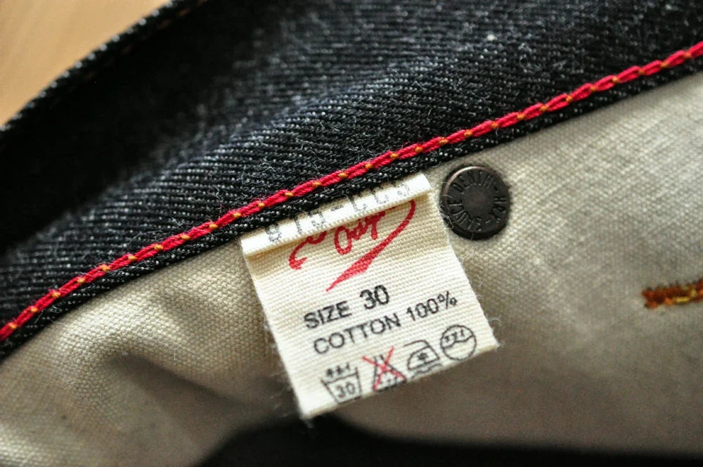 Mens Jeans Boxing Selvedge Denim Jeans Color Cotton Jeans for Men Silver Buttons Taper Fit  12.5 Oz