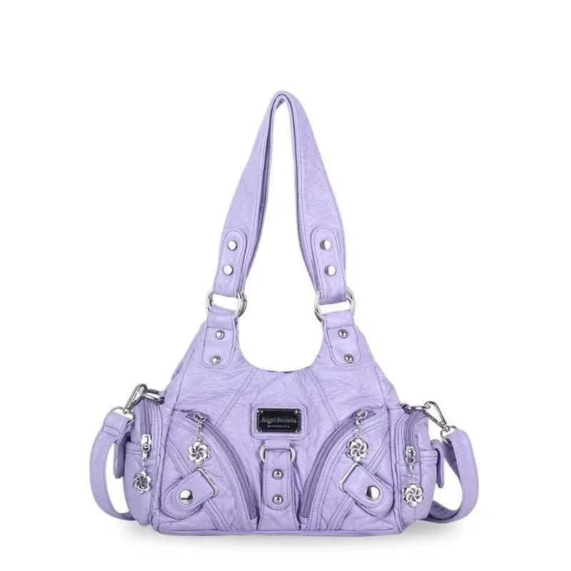 Vintage Women Handbags Soft Bag Small Top-handle Purse Fashion Satchel Multi-Pockets Shoulder Bag Hobos Phone Pack Tote Bag