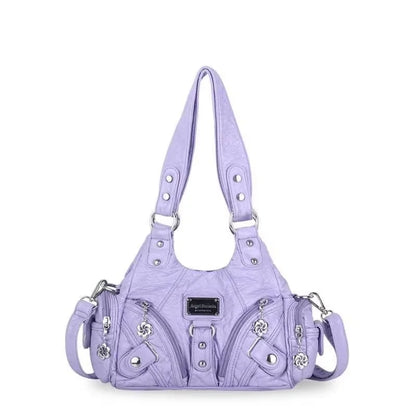 Vintage Women Handbags Soft Bag Small Top-handle Purse Fashion Satchel Multi-Pockets Shoulder Bag Hobos Phone Pack Tote Bag