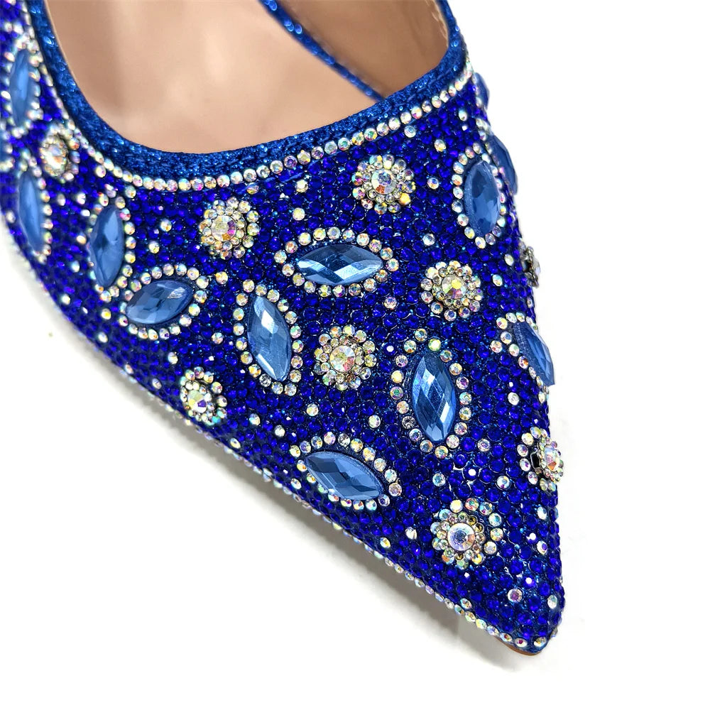 2025 Newest INS Style Black Color Elegant High Heels Nigeria Popular Design African Ladies Shoes And Bag Set For Party