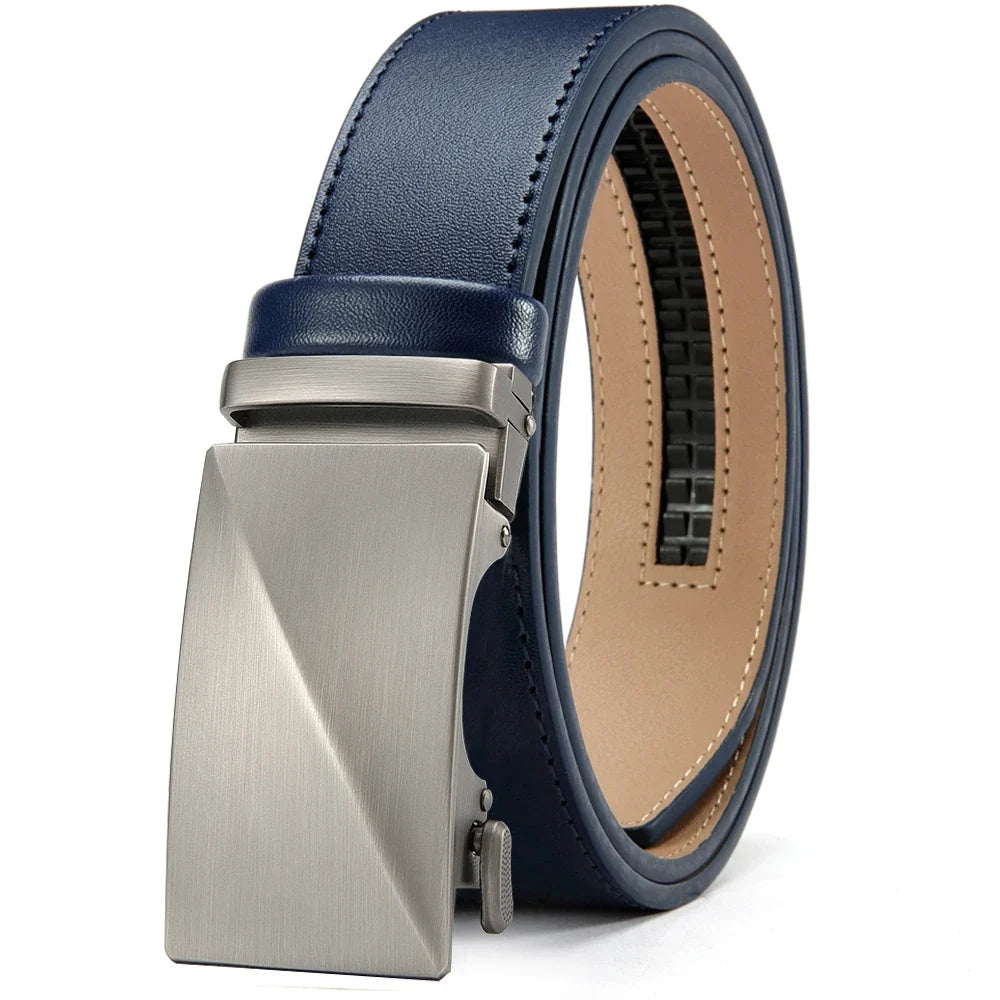 Brand Leather Belts for Men 115cm-135cm Automatic Belt with Ratchet Strap Top Quality Belts Luxury Belts for Men