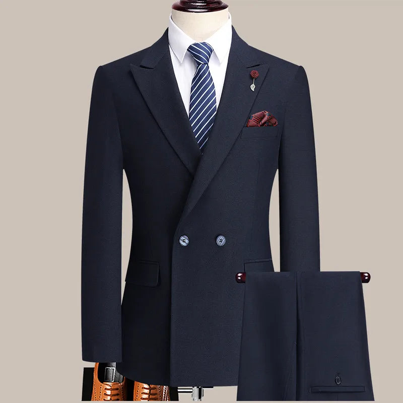 The 2025 New Men's Fashionable, Stylish and High-End Wool Suit Is Crisp and Well-Shaped, with a Perfect Business and Casual Two-