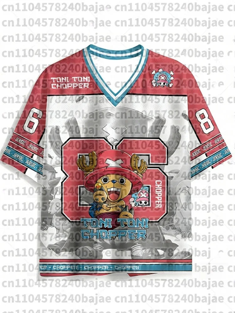 2026 Anime One Piece Luffy Special Edition Football Jerseys For Adult/Kids Summer Casual Harajuku Tees Luffy Tshirts Fans Tops