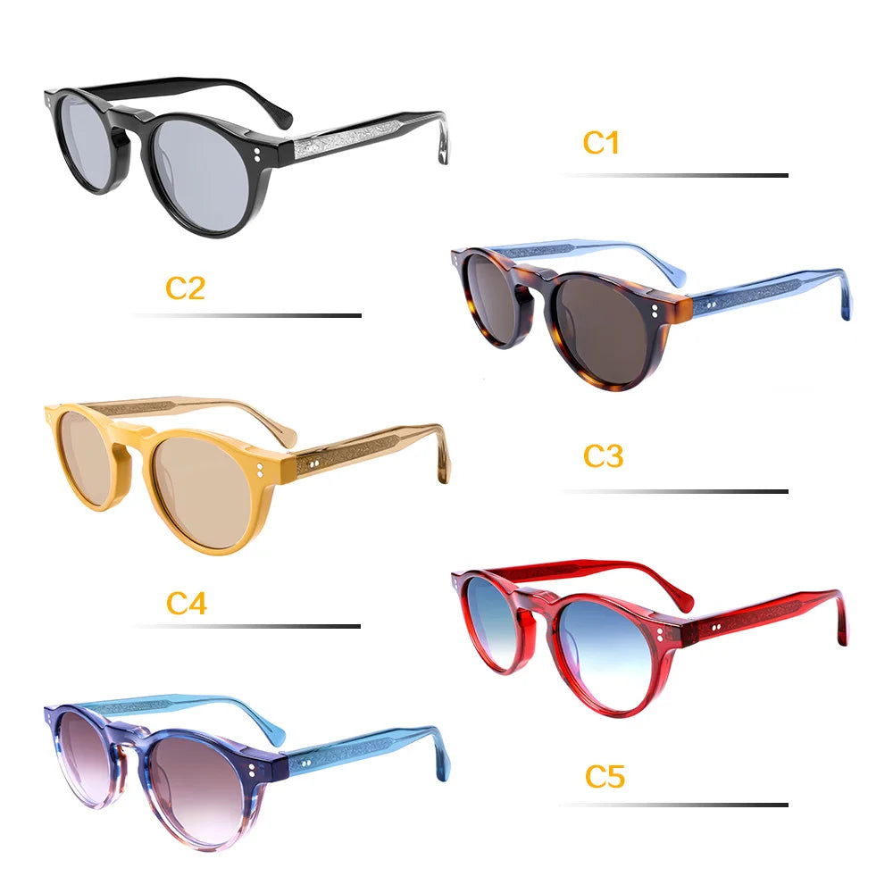 Retro Luxury Polarized Sunglasses for Men And Women UV400 Protection Classic Design Thick Acetate Frame