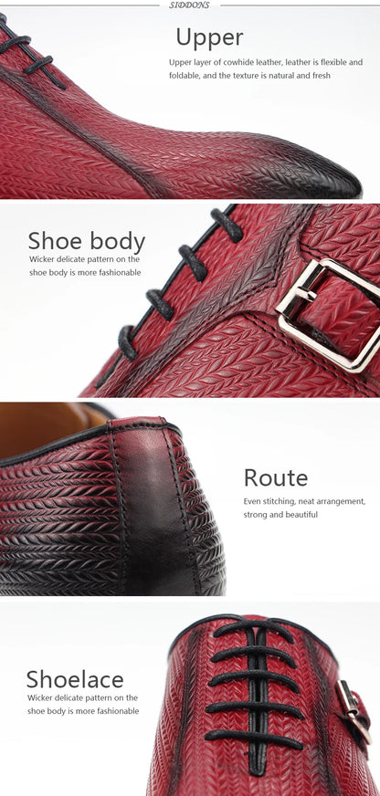 Custom Made Luxury Mens Shoes Wedding Genuine Brock Shoes for Lace Up Men Leather Shoe Sapato Dress Office Shoes Printing Latest