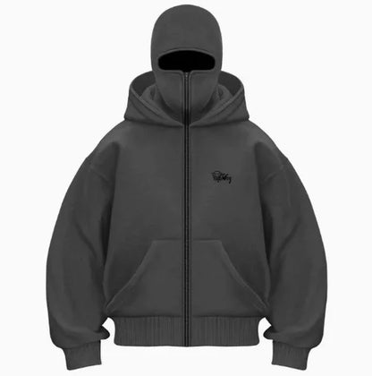 Ninja jacket 2025 new model hot sale upper and lower double-head zipper POG GHB print niche design new model