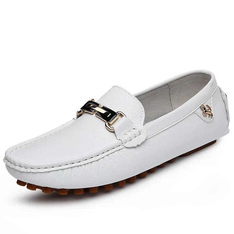 White Loafers for Men Size 48 Slip on Shoes Driving Flats Casual Moccasins for Men Comfy Male Loafers