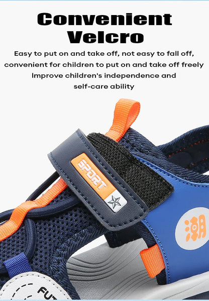 Children's Summer Sandals Comfortable Flat Non-Slip Outdoor Sports Casual Breathable Walking Shoes for Kids Boys Girls