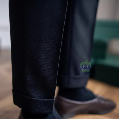 Classics Italian Naples Style White Men's Suit Pants Men High Waisted Straight Fit Work Formal British Business Brand Trousers