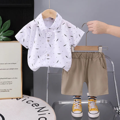 New Summer Baby Boys Clothes Suit Children Short Sleeved Shirt Shorts 2Pcs/Sets Kids Clothing Infant Outfits Toddler Tracksuits