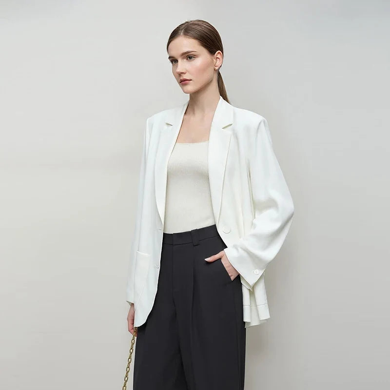 Women's Coat Autumn And Autumn Turned-over Collar Anti-ultraviolet Cool Jacket Casual Commuting Women's Blazers 12621078