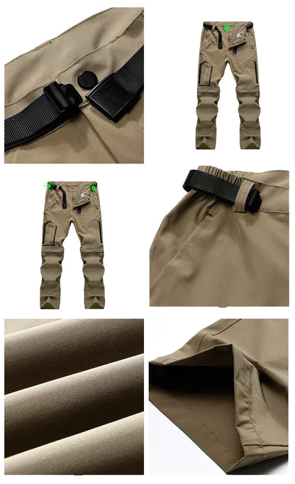 Men's Lightweight Convertible Cargo Tactical Pants Zip off Outdoor Hiking Stretch Work Pants Trekking Camping Trousers