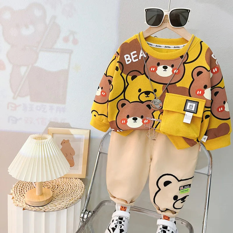 New Autumn Baby Clothes Children Boys Cartoon T-Shirt Pants 2Pcs/Set Kids Girls Outfits Toddler Casual Costume Infant Tracksuits