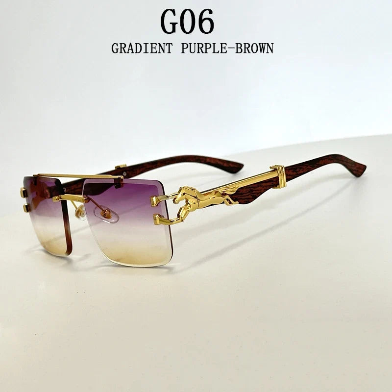 New Retro Rimless Sunglasses For Men Steampunk Sunglasses Women Punk Fashion Glasses Vintage Shades Gafas De Sol Sonnenbrill Sun