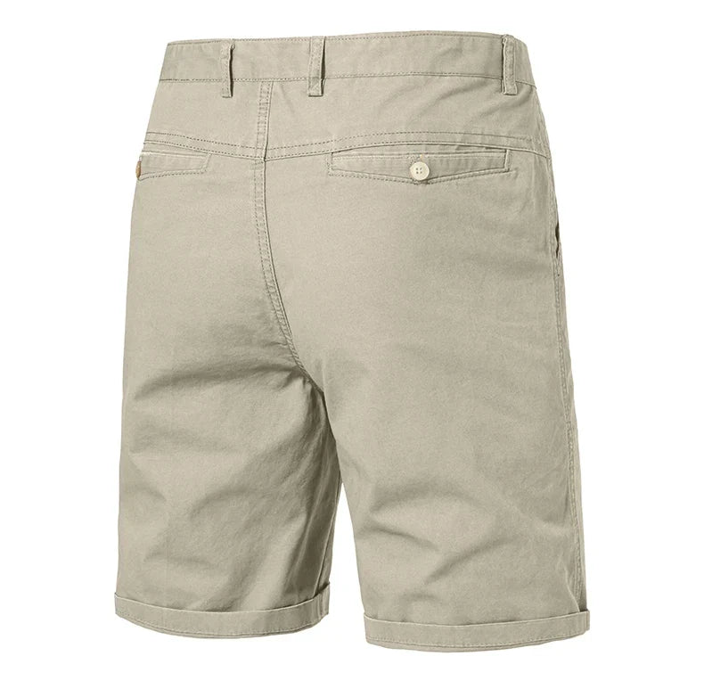 Men Casual Cotton Shorts Golf Dress Shorts Light Weight Sports Casual Knee Shorts Men's Bermuda
