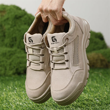 Fashion 2025 Plastic Toe Summer Breathable Labor Shoes Composite Toe Cap Indestructible Work Safety Boots Sneakers Male Footwear