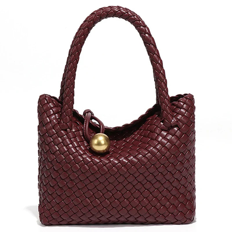 Summer Woven Shoulder Bag for Women Crossbody Tote Bag for Women Small Handbag Vegan Leather Purse Tote Handbag Hobo Bag