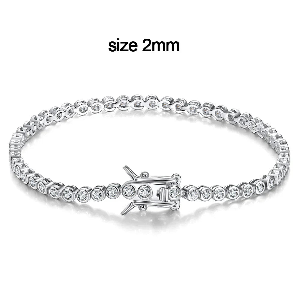 D VVS1 Round Moissanite Tennis Bracelet Original s925 Sterling Silver Plated 18k Gold with GRA Bracelets for Women Man