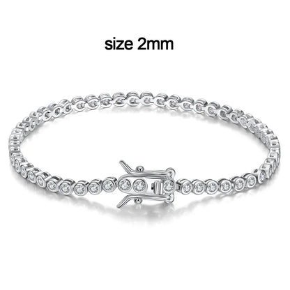 D VVS1 Round Moissanite Tennis Bracelet Original s925 Sterling Silver Plated 18k Gold with GRA Bracelets for Women Man