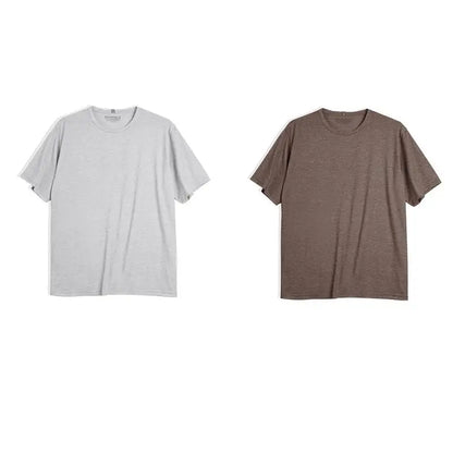 Casual Breathable Blended Short Sleeve T-shirt for Men's Summer Crew Neck Lightweight Basic Tees Versatile Loose Fit Tops