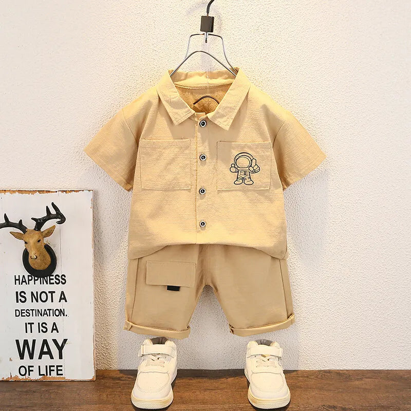 Fashion baby boys Short shirt + Shorts sets 0-5 Years Old Summer Little Children's girls Clothing suits