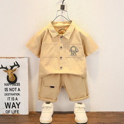 Fashion baby boys Short shirt + Shorts sets 0-5 Years Old Summer Little Children's girls Clothing suits