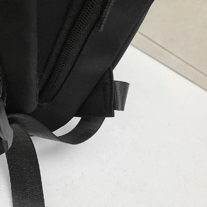Large Capacity Solid Color Backpack for High School Students, Simple Black Travel Backpack for Middle School Students