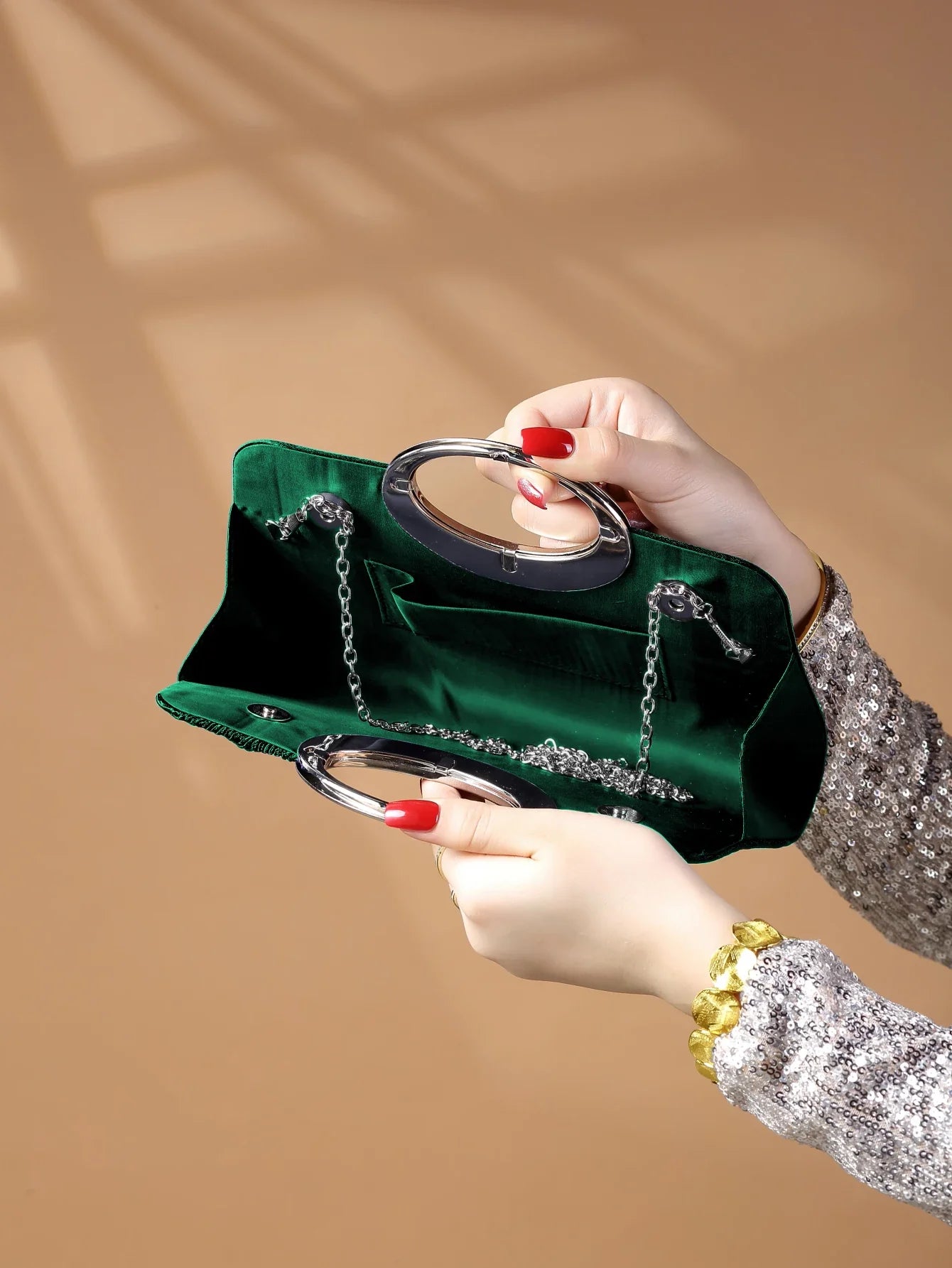 Women's Sparkling Glitter Crystal Evening Bag, Handbag And Crossbody Bag With Simple And Elegant Design, Suitable For Wedding