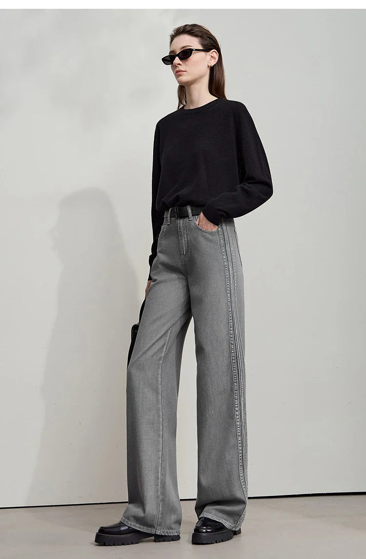 Women's Denim Classic Casual Retro Wide Leg Loose Pants Woman Clothing Office Lady 2025 Autumn New Jeans Pants 12543052