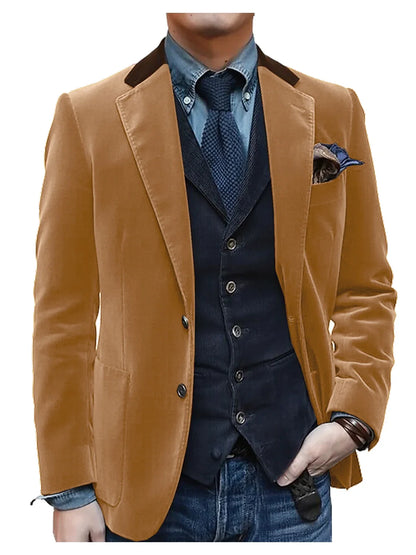 Vintage Red Velvet Suit Blazer For Men Elegant Casual Sports Jacket Man Jackets Mens Clothing Men's Male Coats