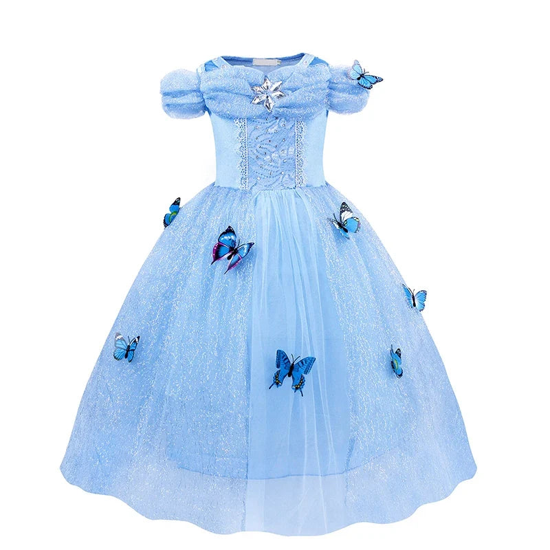 Kids Girls Cosplay Costume Children Summer Pageant Fantasy Cinderella Carnival Clothes Princess Birthday Dress 2-10 Yrs Clothes