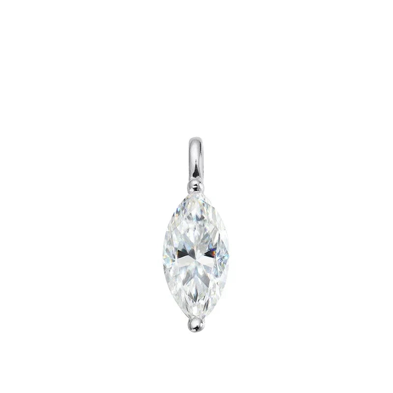 3carat Solitaire Marquise Cut Moissanite Collar Necklace for Women Sparkling Diamond Pendant Omega Neck Chain with Certificate