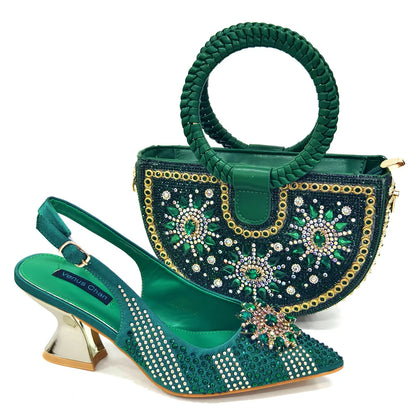 Elegant Women's Shoes and Bag Sets Wedding Party Bags and Shoes Comfortable Mid Heel Shoes Commuting Shoes for Women