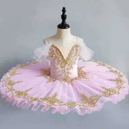 Professional Ballet Girl Blue Pink Pancake Princess Ballet Party Dress Ballet Dance Costume