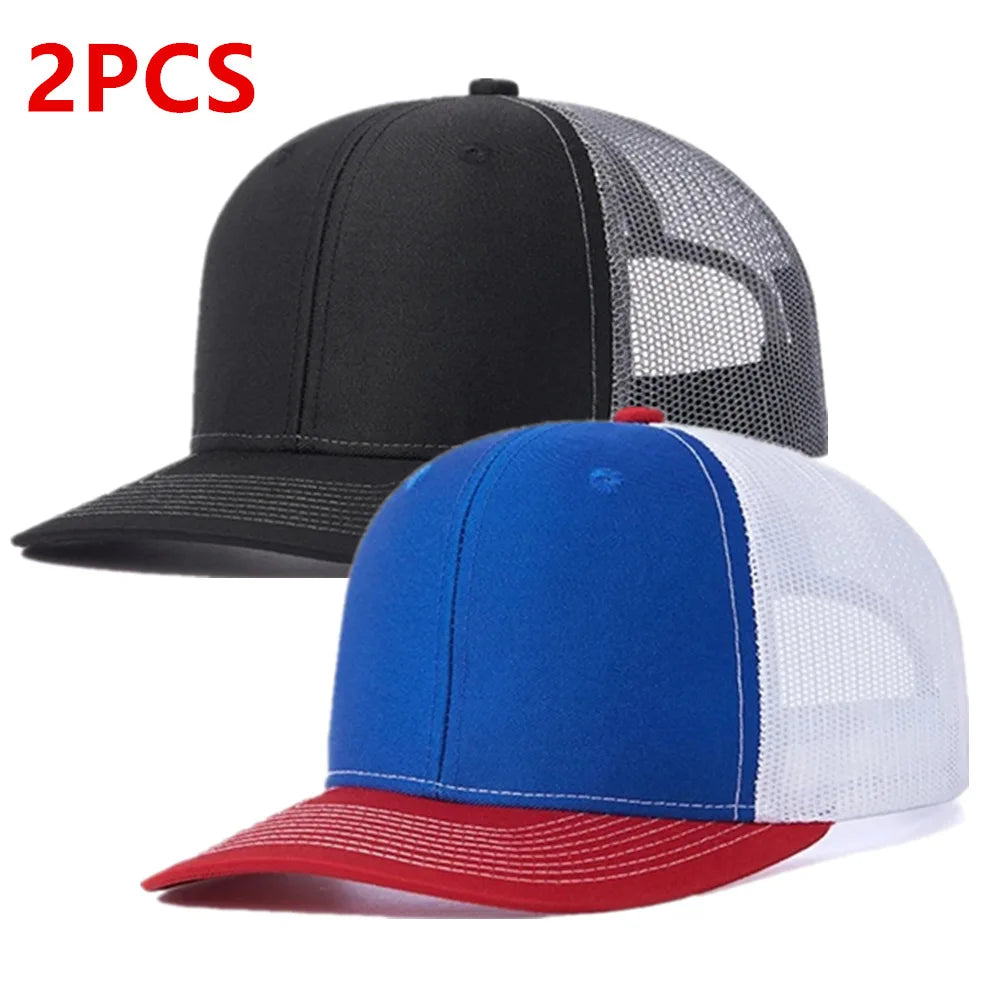 Hot Sale Unisex Cap Slight Curved Brim Style Trucker Hat  Men & Women Casual Outdoor Breathable Summer Cap