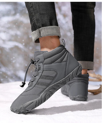 New Winter Booties Men Snow BareFoot Casual Shoes Outdoor Waterproof Work Shoes Warm Fur Men Ankle Shoes Snow Boots Plus Size 50