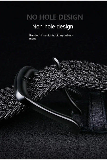 Men Belt Braided Elastic Belt for Men Stretchy Woven Canvas Fashion Belt for Versatile Jeans and Pants