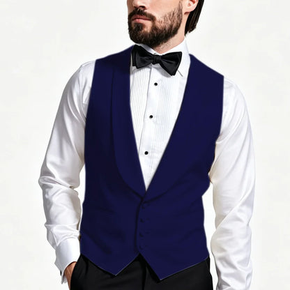 Men Vest Ivory With Lapel Single Breasted Solid Waistcoat For Wedding Banquet Business Work Office Casual Daily Men Suit Vest