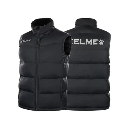 Men Winter Down Vest Sport Training Lightweight Waterproof Outwear Short Stand Collar Casual Coat Windproof Warm Jacket