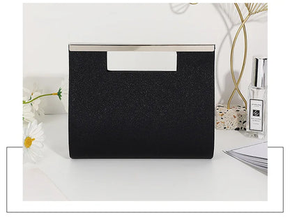Luxury Designer Black Sparkle Handbag Elegant Women Crystal Shiny Evening Bag Dinner Party Bling Clutch Purse Shoulder Bag 2023