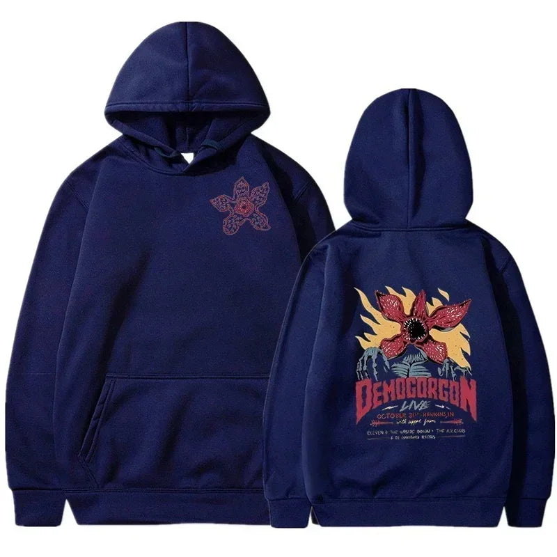 2024 Spring Men's Sportswear Printed Pattern Hooded Street Clothing Pullover Fashion Casual Sweatshirt Loose Street Hoodie