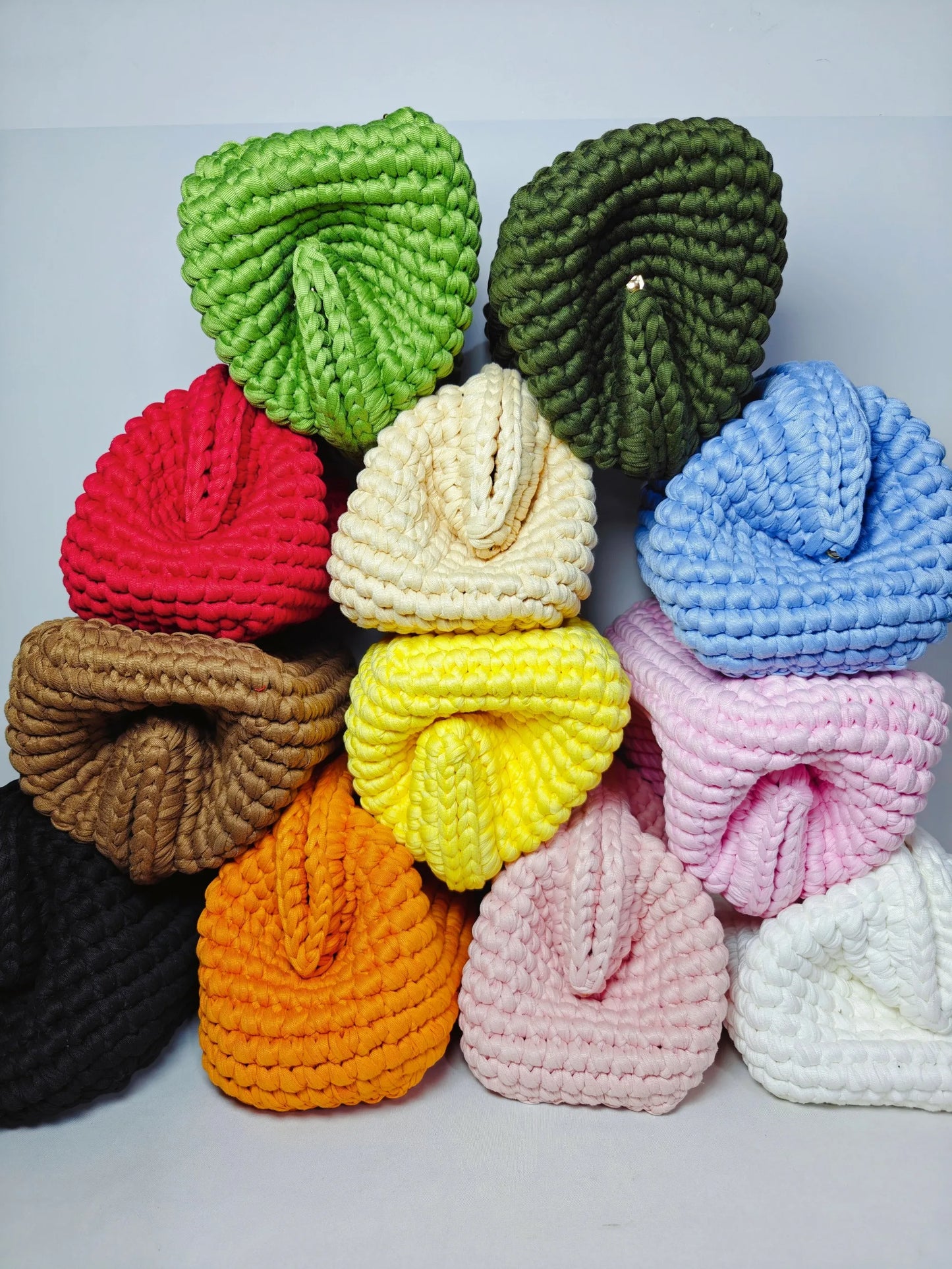Yingzi Small Crochet Cluth Bag with Handle Handmade Evening Bag Makeup Bag