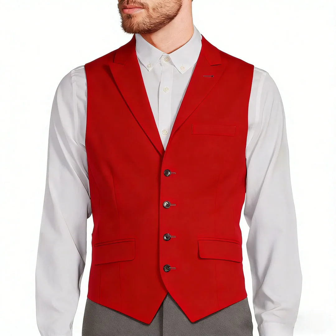 Men Vest Gray Single Button With Lapel Solid Waistcoat For Wedding Banquet Party Office Business Work Daily Men Suit Vest