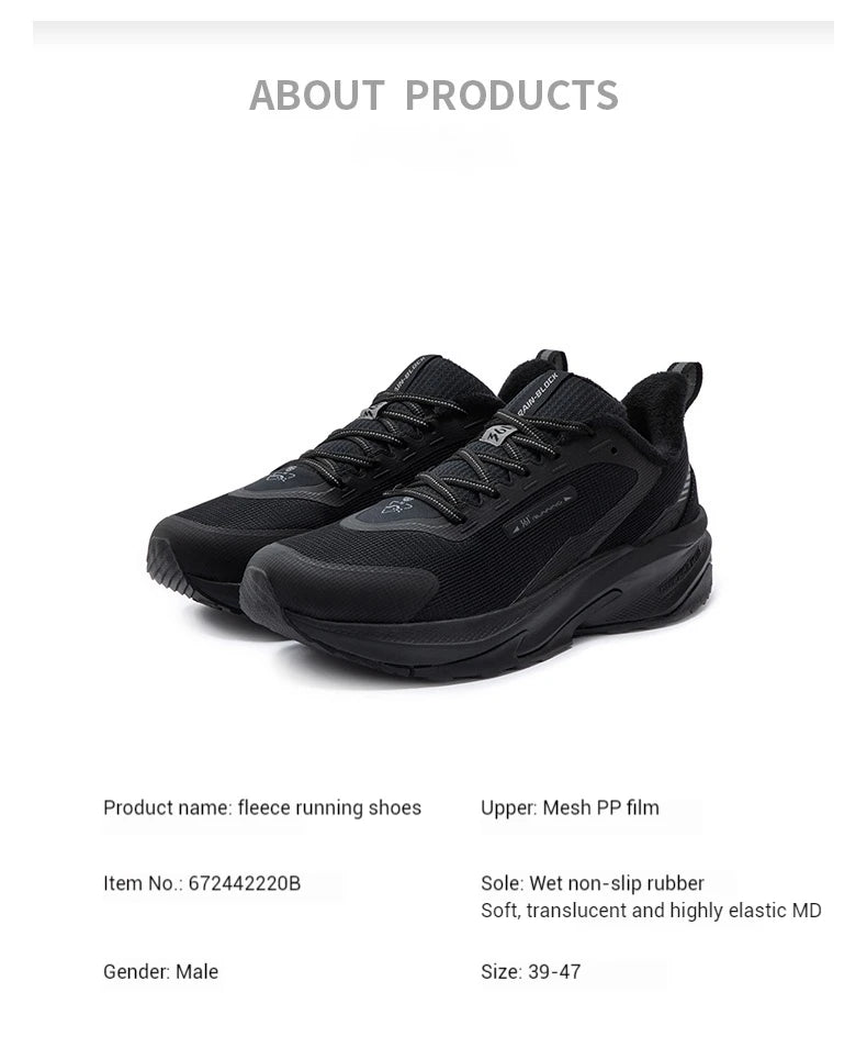 Men Running Shoes New Winter Mesh Lightweight Versatile Rebound Plush Warm Male Sneakers 672442220B