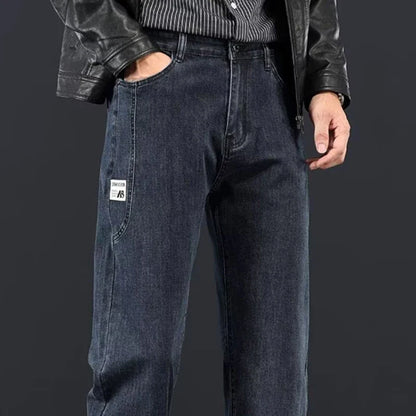 2026 Spring Autumn New Fashion Men Jeans Male Baggy Straight Leg Business Casual Comfortable Plus Size Wide Leg Denim Trousers