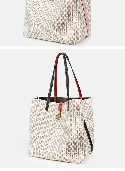 Women's Large Capacity Commuter Essential Shoulder Bag Multi functional Design Printed with Brand Pattern 2026 New Bucket Bag