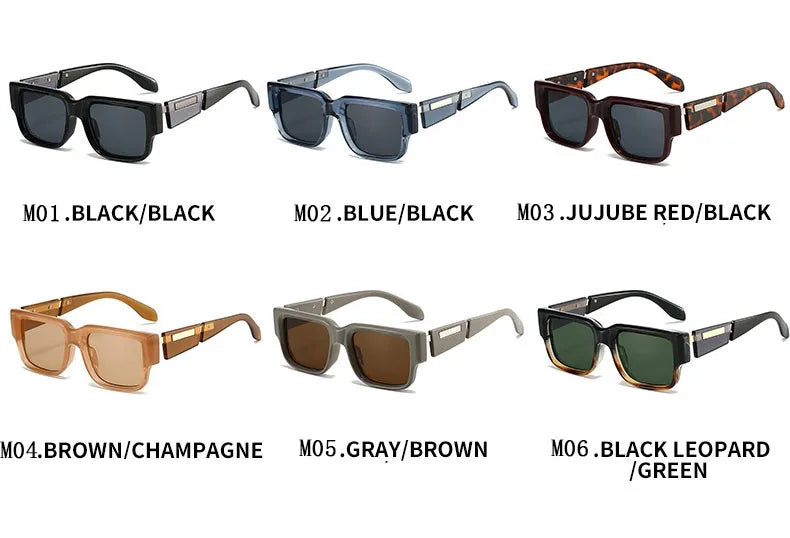 Retro Sunglasses Women Trendy Vintage Square Sunglass Men Fashion Glasses Shades Luxe Lunette Soleil Femme Gafas De Sol Hombre